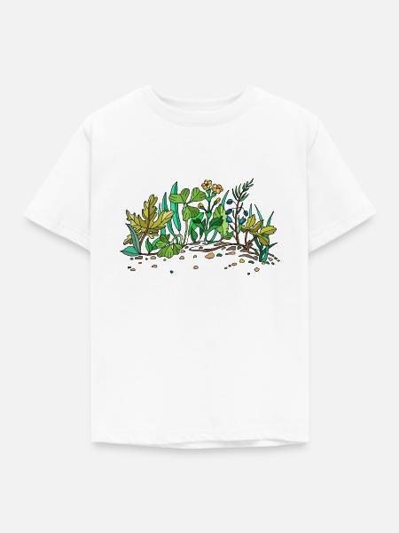 Grüne Wiese - Kinder T-Shirt - Weiß