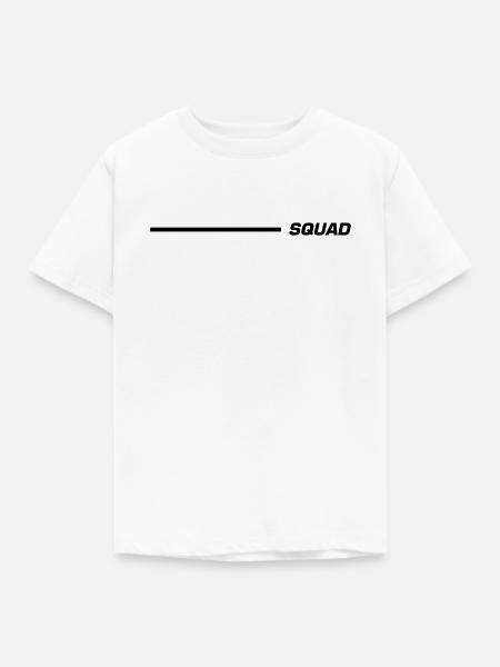 Squad Schriftzug Linie Schwarz - Kinder T-Shirt - Weiß