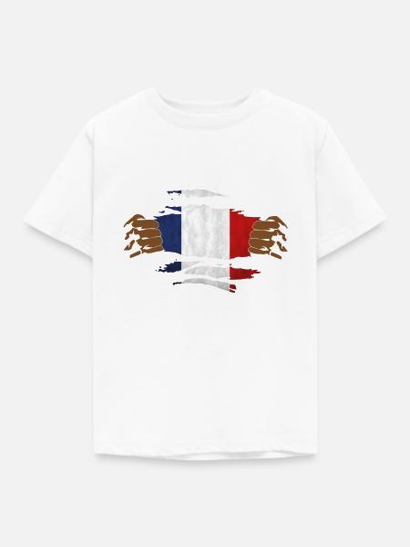 Unterstützer cdm2022 - Zerrissene FRA_1 - Kinder T-Shirt - Weiß