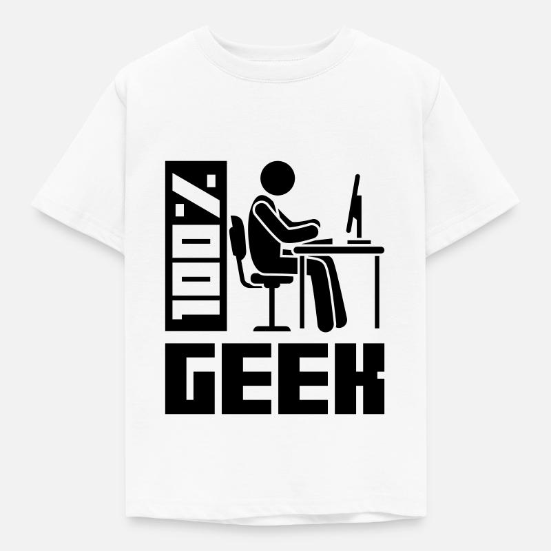 Geek Computer Icon Pc - Kids' T-Shirt - white