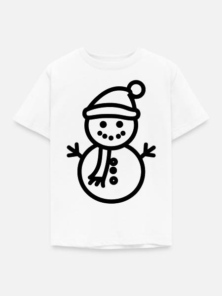 Schneemann - Kinder T-Shirt - Weiß