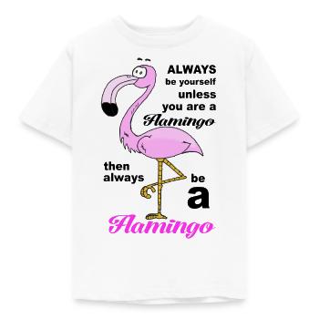 Always be a flamingo - Kids' T-Shirt - white - Front - AI Model Kid Male (0cm)
