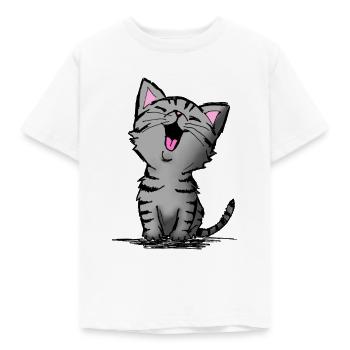 Süße Katze - Kinder T-Shirt - Weiß - Vorne - AI Model Kid Male (0cm)