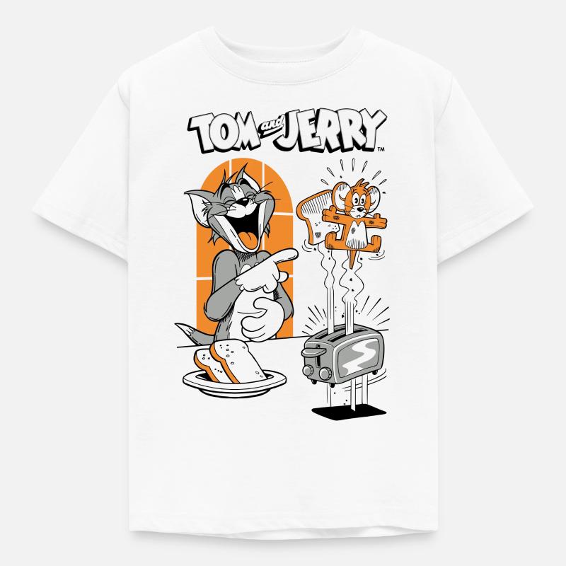 Tom Und Jerry Mäusetoast - Kinder T-Shirt - Weiß