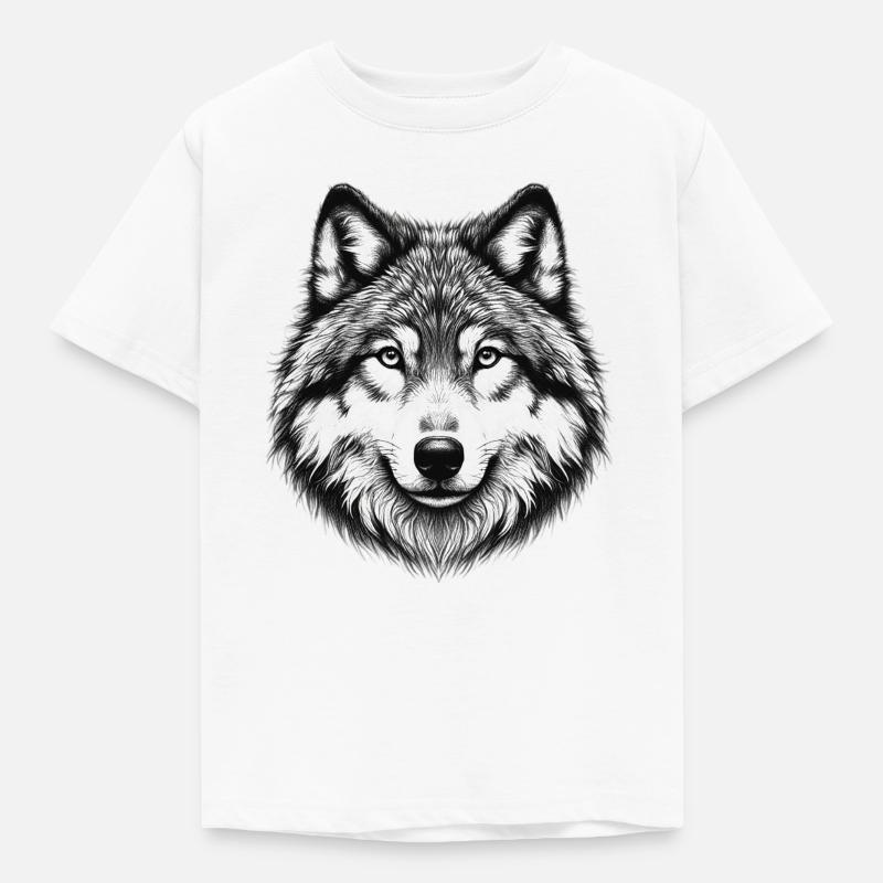 Wolf - Kinder T-Shirt - Weiß