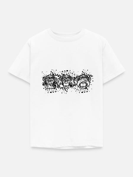 Drei Affen - Kinder T-Shirt - Weiß
