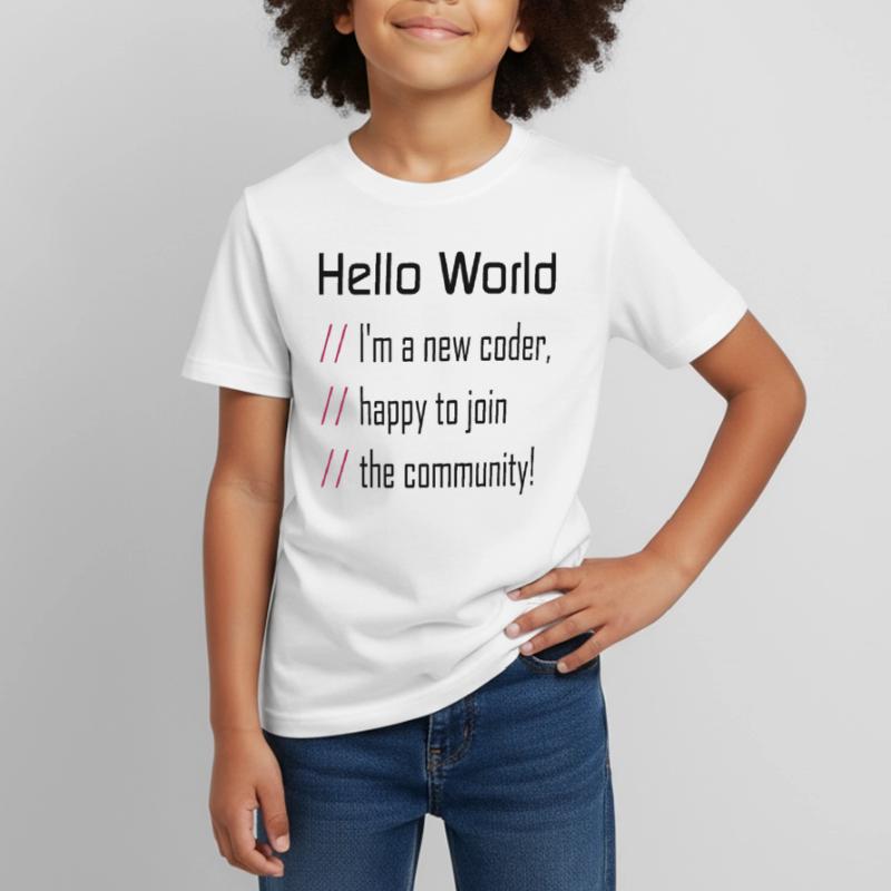 Hello World, 'my new coder Kids' T-Shirt