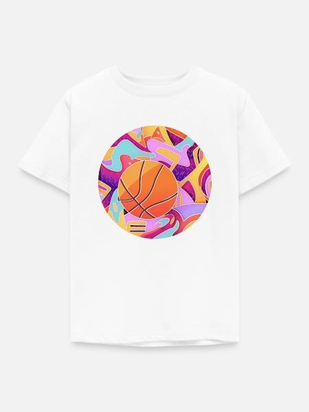 Basketball - Kinder T-Shirt - Weiß