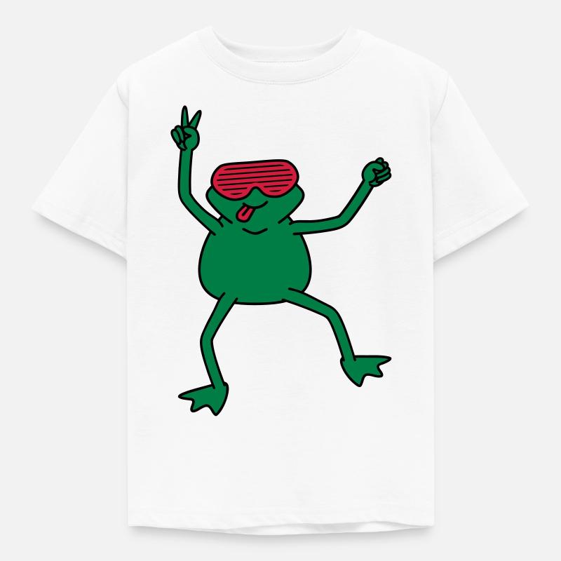 funky_frog - Kinder T-Shirt - Weiß