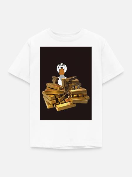 Goldrausch Ente - Kinder T-Shirt - Weiß