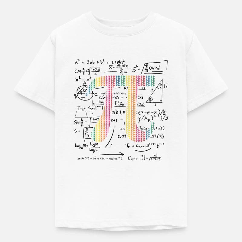 Pi Day Gift 3.14 Pi symbol with Math Equations - Kids' T-Shirt - white