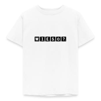 warum? - Kinder T-Shirt - Weiß - Vorne - AI Model Kid Male (0cm)