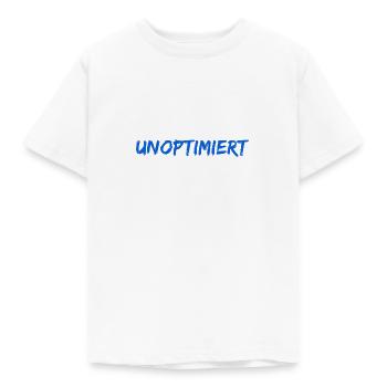 ich möchte mich optimieren - Kinder T-Shirt - Weiß - Vorne - AI Model Kid Male (0cm)