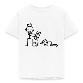 Arm und Reich - Geld Geschenk Not Armut Bettler - Kinder T-Shirt - Weiß - Vorne - AI Model Kid Male (0cm)