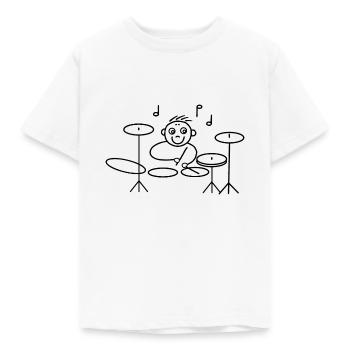 Batteur cool à la batterie - T-shirt Enfant - blanc - Devant - AI Model Kid Male (0cm)