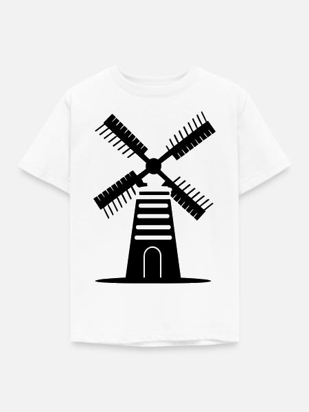 Windmühle - Kinder T-Shirt - Weiß