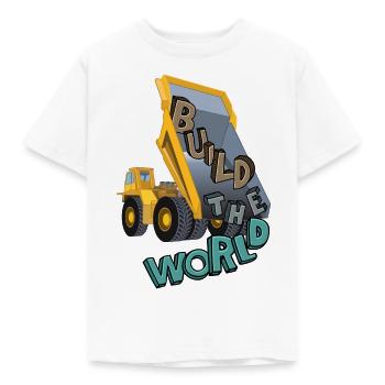 Build Your World - Construction Workers and Excavators Design - Kids' T-Shirt - white - Front - AI Model Kid Male (0cm)