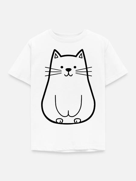 Katze - Kinder T-Shirt - Weiß