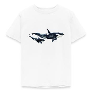 killer whale mom baby - Kinder T-Shirt - Weiß - Vorne - AI Model Kid Male (0cm)