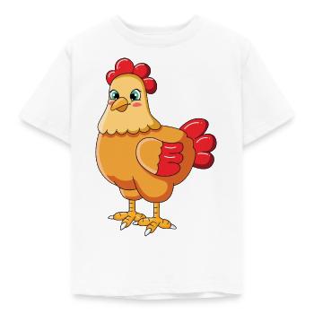 høne - Børne-T-shirt - hvid - Foran - AI Model Kid Male (0cm)