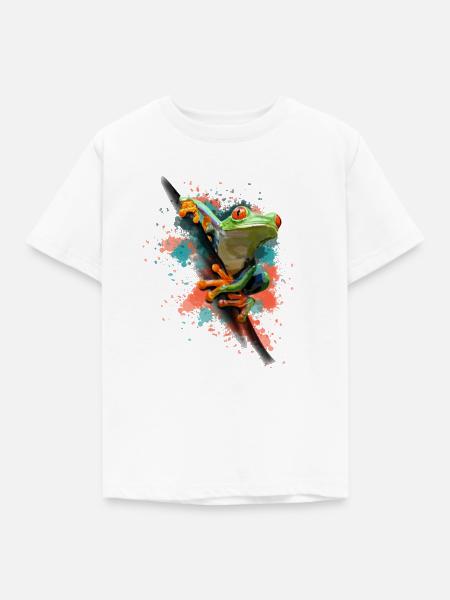 Frosch - Kinder T-Shirt - Weiß
