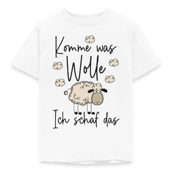 Komme was Wolle Ich schaf das - Motivation Schafe - Kinder T-Shirt - Weiß - Vorne - AI Model Kid Male (0cm)