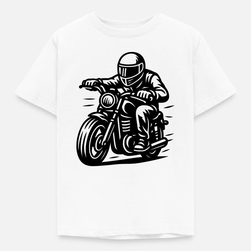 Biker - Kinder T-Shirt - Weiß