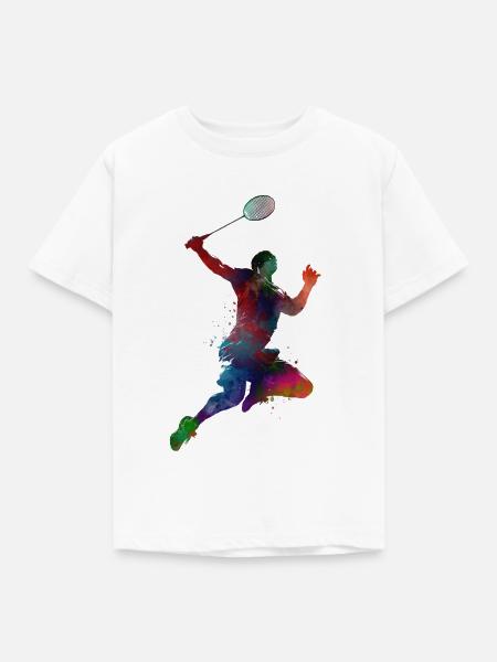 Badminton-Sportkunst #badminton - Kinder T-Shirt - Weiß