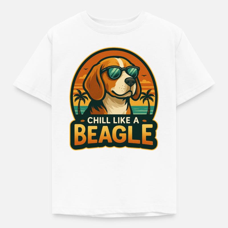 Chill wie ein Beagle - Kinder T-Shirt - Weiß