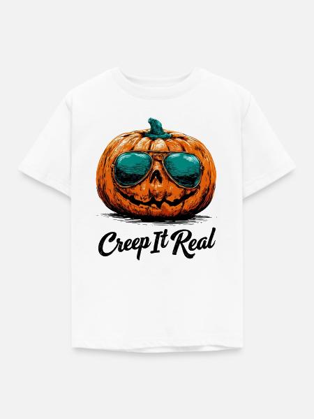 Kürbis-Sonnenbrille: Creep It Real - Kinder T-Shirt - Weiß