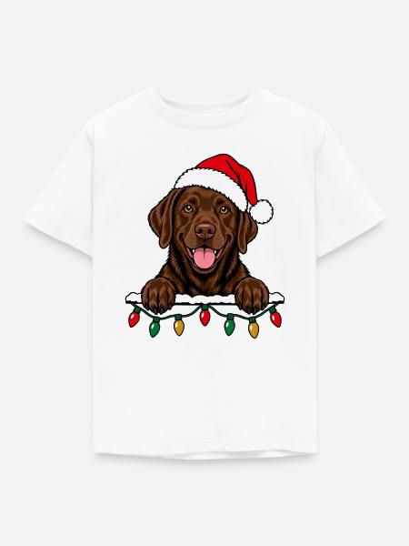 Weihnachten Brauner Labrador - Kinder T-Shirt - Weiß