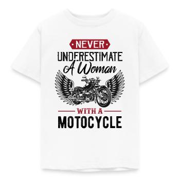 Motorrad Frau Geschenk - Kinder T-Shirt - Weiß - Vorne - AI Model Kid Male (0cm)