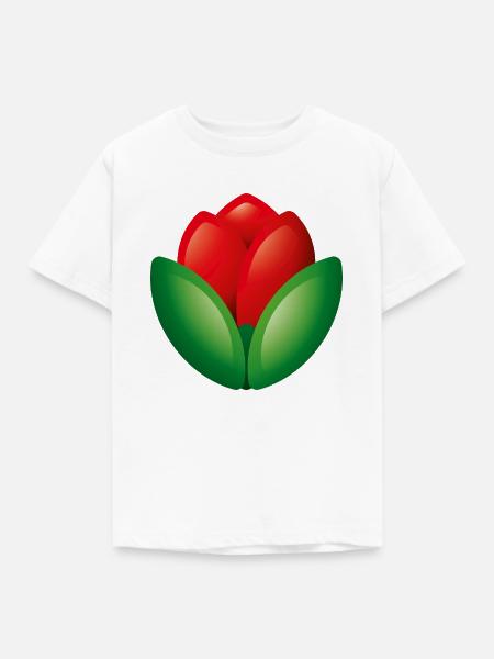 Smiley Flower Tulip - Kinder T-Shirt - Weiß
