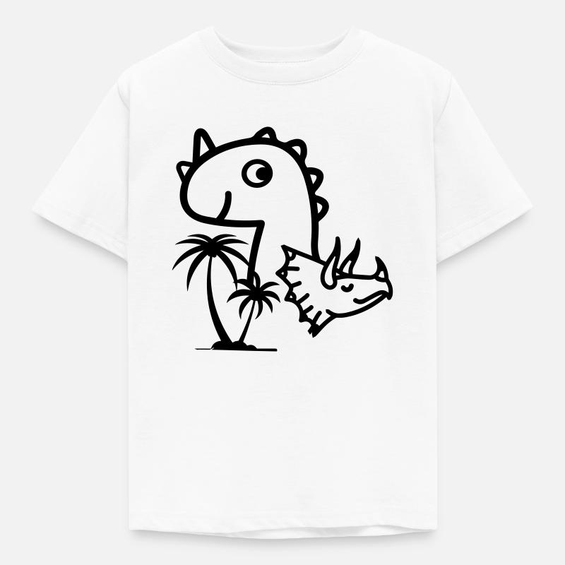 Dinosaurier Triceratops süßes Kind - Kinder T-Shirt - Weiß