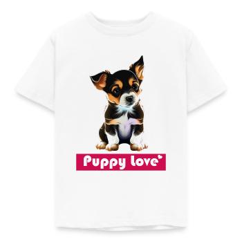 Puppy Love - Kinder T-Shirt - Weiß - Vorne - AI Model Kid Male (0cm)