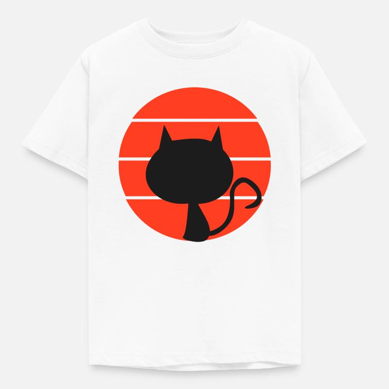 Retro Style Devil Cat - Kids' T-Shirt - white