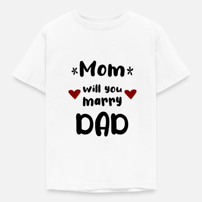 Corps de proposition de mariage de papa à maman proposition de bébé - T-shirt Enfant - blanc