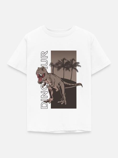 Dino Dinosaurs Dinosaur - Kinder T-Shirt - Weiß