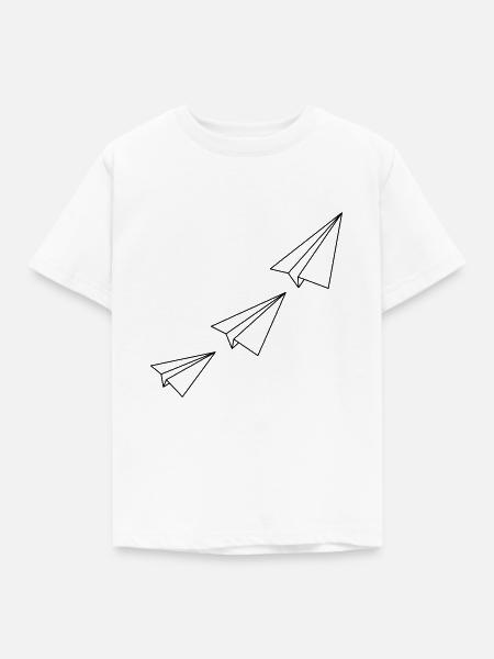 Papierflieger - Kinder T-Shirt - Weiß