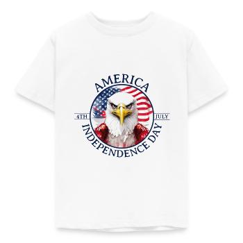 A eagle - Americans Independence Day - Kids' T-Shirt - white - Front - AI Model Kid Male (0cm)