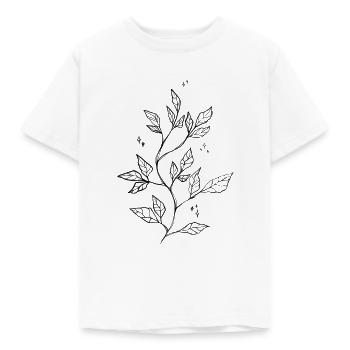 Magische Blätter mit Sternen - Kinder T-Shirt - Weiß - Vorne - AI Model Kid Male (0cm)