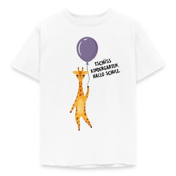 Tschüss Kindergarten, Hallo Schule - Giraffe - Kinder T-Shirt - Weiß - Vorne - AI Model Kid Male (0cm)