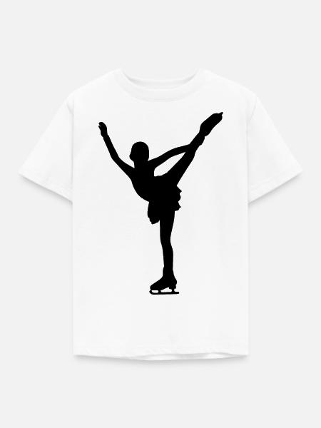 Eiskunstlauf Schlittschuhe Schlittschuhlaufen - Kinder T-Shirt - Weiß