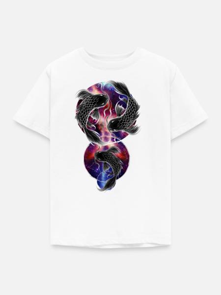 Pisces- Fisch Sternzeichen BUNT - Kinder T-Shirt - Weiß