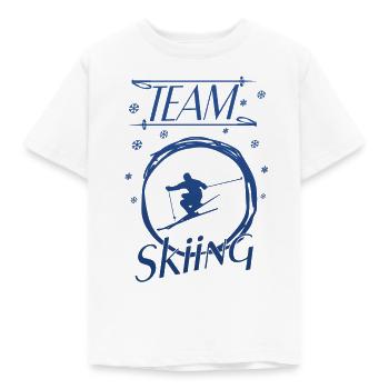 Team Skiing - Kinder T-Shirt - Weiß - Vorne - AI Model Kid Male (0cm)