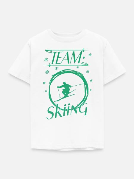 Skiing - Kinder T-Shirt - Weiß