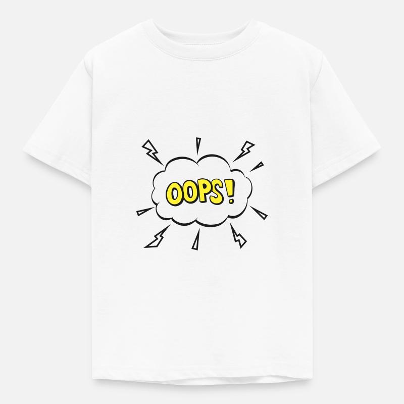 OOPS! Comic Bubble Cartoon Font - Kids' T-Shirt - white