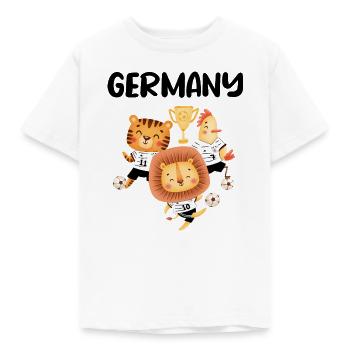 Fußball-Team Deutschland Tiere Geschenk - Kinder T-Shirt - Weiß - Vorne - AI Model Kid Male (0cm)