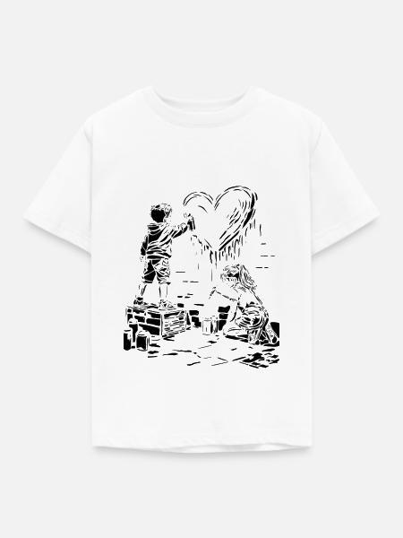 Chalk Heart Duo - Kinder T-Shirt - Weiß