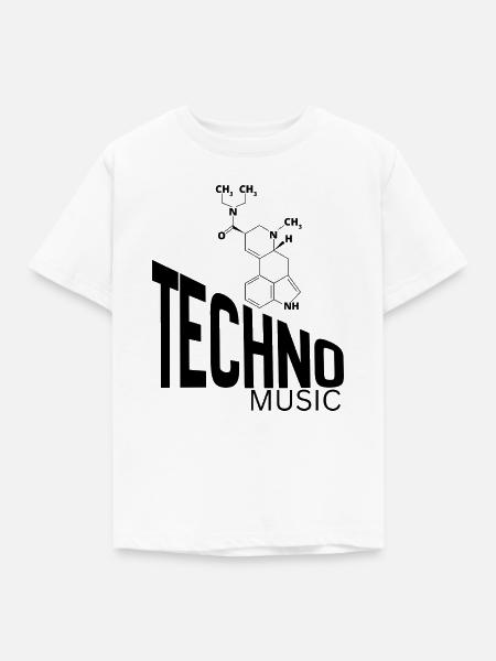 Techno-Musik. - Kinder T-Shirt - Weiß